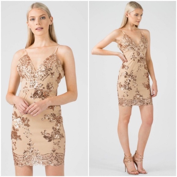 sequin embellished mini dress